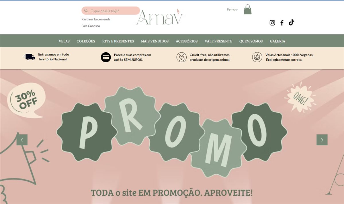 Loja virtual da Amav Velas Aromáticas